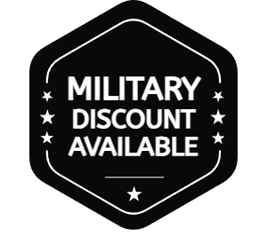military discount available badge